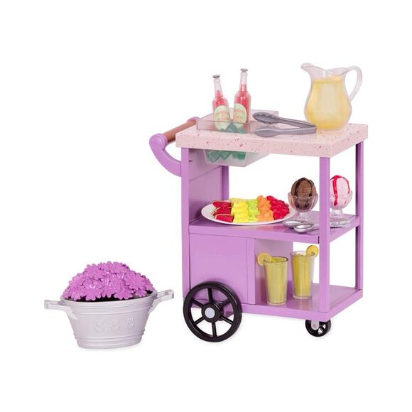 Our Generation Patio Treats Trolley Food Accessory Set Cart Ice Cream 8” Tall - Picture 3 of 4